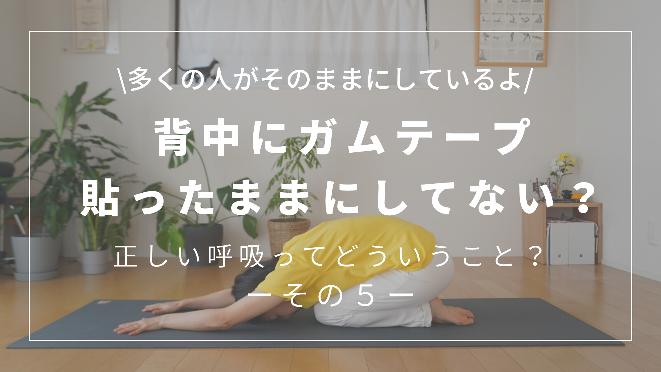 背中にガムテープ貼ったまま呼吸してない 正しい呼吸その５ Ujiyogahouse